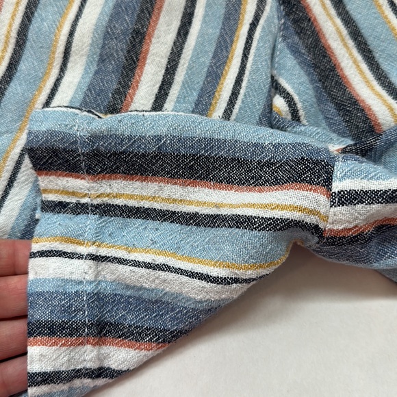 Lane Bryant Linen Blend Draw String Striped Summer Shorts - Picture 3 of 7